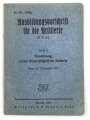 H.Dv. 200/3 "Ausbildungsvorschrift für die Artillerie Heft 3 Ausbildung in der Feuertätigkeit der Batterie" datiert 1933, DIN A6, 23 Seiten, gebraucht