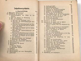 H.Dv. 200/2f "Ausbildungsvorschrift für die Artillerie Heft 2f Ausbildung einer Batterie" datiert 1938, DIN A6, 258 Seiten, gebraucht