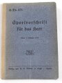 H.Dv. 475 "Sportvorschrift für das Heer" datiert 1938, DIN A6, 126 Seiten, gebraucht