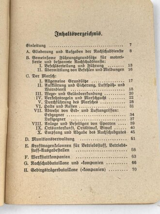 H.Dv. 483 "Die Nachschubdienste des Feldheeres" datiert 1939, DIN A6, 80 Seiten, gebraucht