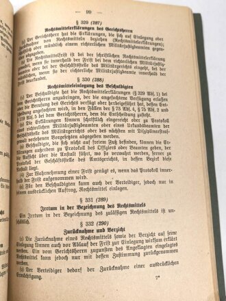 H.Dv. 3/5 "Militärstrafgerichtsordnung" datiert 1937, DIN A5, 157 Seiten, gebraucht