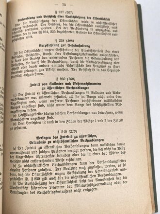 H.Dv. 3/5 "Militärstrafgerichtsordnung" datiert 1937, DIN A5, 157 Seiten, gebraucht