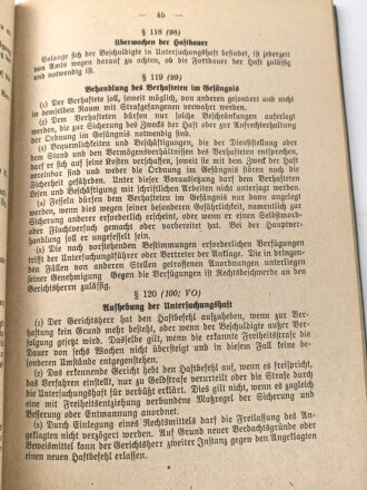 H.Dv. 3/5 "Militärstrafgerichtsordnung" datiert 1937, DIN A5, 157 Seiten, gebraucht