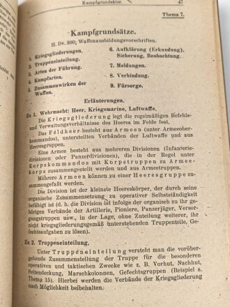 "Offizierthemen - Ein Handbuch für den Offizierunterricht" datiert 1943, DIN A5, 77 Seiten, gebraucht