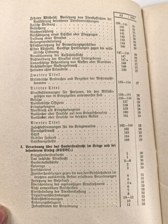 H.Dv. 3/1 "I. Militärstrafgesetzbuch - II. Kriegssonderstrafrechtsverordnung" datiert 1940, DIN A5, 32 Seiten, gebraucht