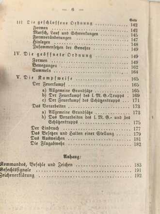 H.Dv. 130/2a "Ausbildungsvorschrift für die Infanterie Heft 2 Die Schützenkompanie Teil a" datiert 1937, DIN A6, 192 Seiten, gebraucht, Einband lose