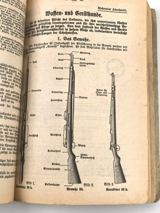 "Der Dienstunterricht im Heere, Ausgabe für den Schützen der Schützenkompanie" datiert 1941, 332 Seiten, DIN A5, stark gebraucht