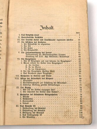 Der gute Kamerad - Ein Lern und Lesebuch für den Dienstunterricht des deutschen Infanteristen, datiert 1915, 260 Seiten, DIN A5, stark gebraucht