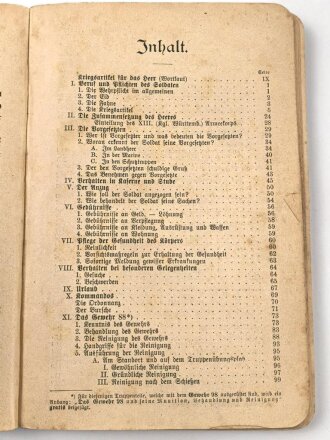 Der gute Kamerad - Ein Lern und Lesebuch für den Dienstunterricht des deutschen Infanteristen, datiert 1904, 235 Seiten, DIN A5, stark gebraucht