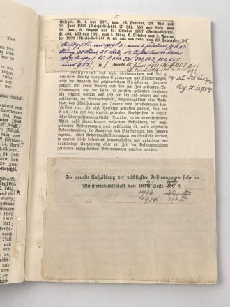 "Mobilmachungsbüchlein für die Ortsvorsteher" datiert 1905, 47 Seiten, DIN A5, gebraucht