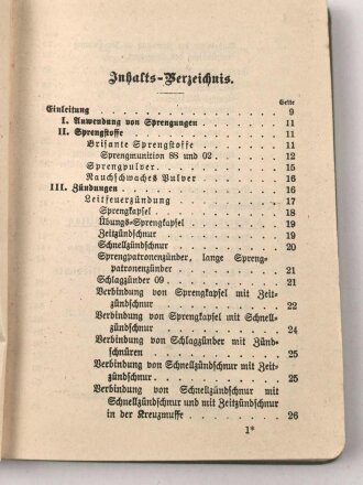 "Sprengvorschrift" datiert 1911, 215 Seiten, DIN A6, gebraucht