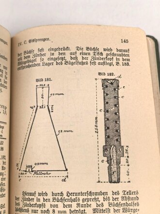 "Sprengvorschrift" datiert 1911, 215 Seiten, DIN A6, gebraucht