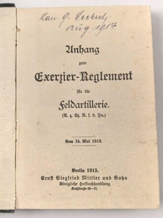 D.V.E. Nr. 414a "Anhang zum Exerzier-Reglement...