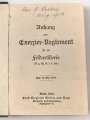 D.V.E. Nr. 414a "Anhang zum Exerzier-Reglement für die Feldartillerie" datiert 1913, 251 Seiten, DIN A6, gebraucht