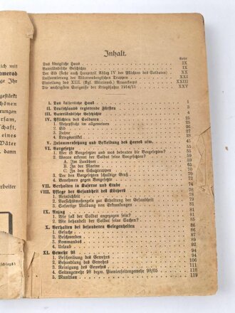 Der gute Kamerad - Ein Lern und Lesebuch für den Dienstunterricht des deutschen Infanteristen, datiert 1916, 254 Seiten, DIN A5, stark gebraucht