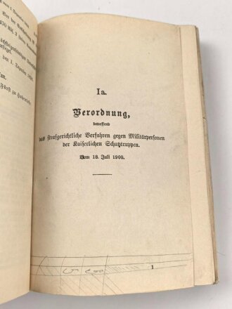 "Kompendium über Militärrecht", datiert 1900, 492 Seiten, DIN A5, stark gebraucht