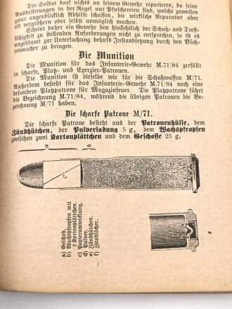 "Dienstunterricht für den Infanteristen und Jäger der könglichen bayerischen Armee" datiert 1889, 315 Seiten, DIN A6, stark gebraucht