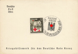 Rotes Kreuz III.Reich, Ganzsache Kriegshilfswerk für das Deutsche Rote Kreuz, Radom 1940