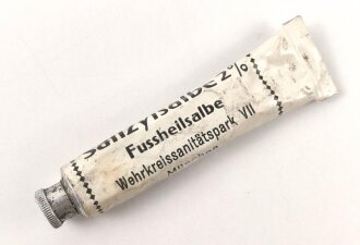 Tube "Fußheilsalbe" Wehrmacht , ungereinigt