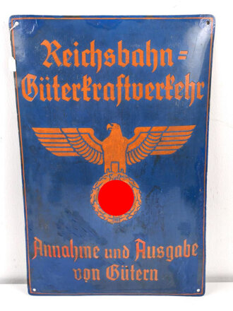 Emailleschild " Reichsbahn Güterkraftverkehr...