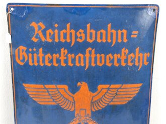 Emailleschild " Reichsbahn Güterkraftverkehr...