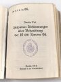 D.V.E. Nr. 65 "Gerätebehandlung - Ergänzung zur Ausbildungsvorschrift für die schwere Artillerie im Kriege" datiert 1918, ca. 600 Seiten, DIN A6, gebraucht