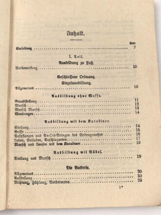 Entwurf "Ausbildungsvorchrift für die schwere Artillerie im Kriege" datiert 1917, 112 Seiten, DIN A6, gebraucht