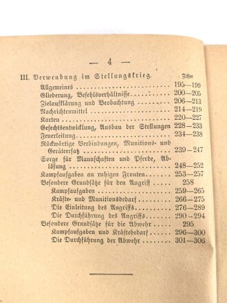 "Gefechtsvorschrift für die Artillerie" datiert 1917, 128 Seiten, DIN A6, gebraucht