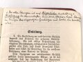 "Ausbildungsvorschrift für die Feldartillerie Heft 2: Ausbildung am unbespannten Geschütz" datiert 1917, 64 Seiten, DIN A6, stark gebraucht