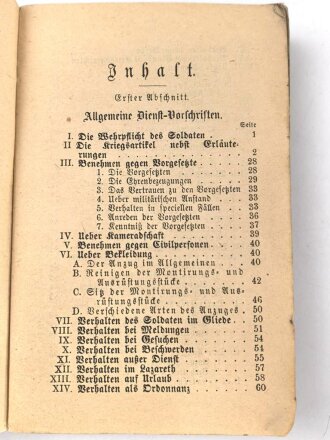 "Batsch Leitfaden für den theoretischen Unterricht des Kanoniers der Feld-Artillerie" datiert 1880, 359 Seiten, DIN A6, stark gebraucht