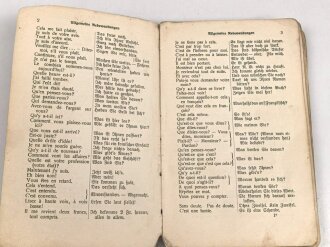 "Französisch für Offiziere und Mannschaften" datiert 1916, 68 Seiten, DIN A5, stark gebraucht