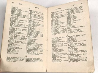 "Französisch für Offiziere und Mannschaften" datiert 1916, 68 Seiten, DIN A5, stark gebraucht