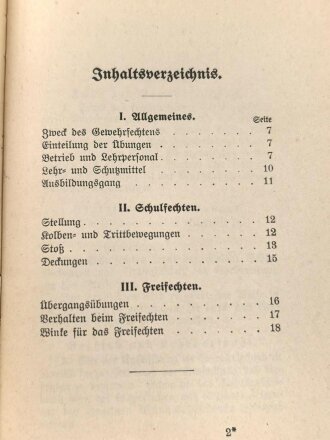 D.V.E. Nr. 166 "Vorschrift für das Gewehrfechten der Infanterie" datiert 1908, 20 Seiten, DIN A6, gebraucht