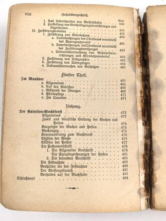 Drei Jahre im Sattel - Ein Lern und Lesebuch für den Dienstunterricht des deutschen Kavalleristen datiert 1899, 496 Seiten, DIN A5, stark gebraucht, Viele Seiten lose