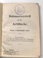 "Schießvorschrift für die Artillerie" datiert 1917, 172 Seiten, DIN A6, gebraucht