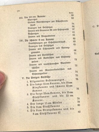 "Exerzier-Reglement für die Fußartillerie II" datiert 1904, 132 Seiten, DIN A6, gebraucht