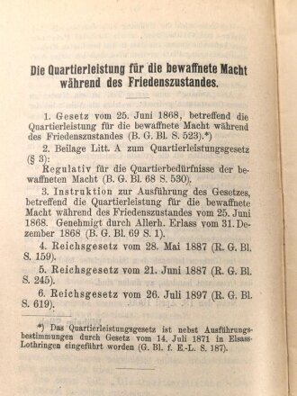 "Die Quartierleistung für die bewaffnete Macht...