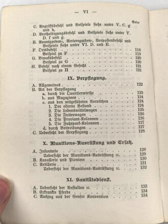 "Handbuch für den Truppenführer" datiert 1890, 168 Seiten, DIN A5, gebraucht