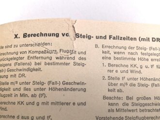 Merkblatt 201 "Wichtige Grundregeln der angewandten Navigation" Ausgabe Oktober 1943, einige Seiten eingerissen