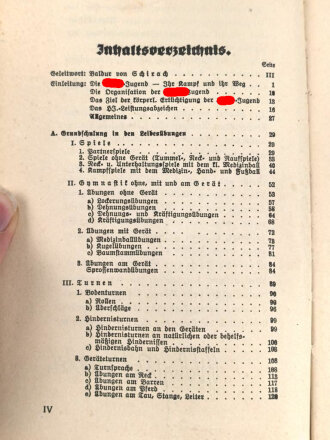 "HJ im Dienst" Ausbildungsvorschrift für die Ertüchtigung der Deutschen Jugend. 345 Seiten, erstes Blatt fehlt, Einband so gut wie lose, stark gebraucht