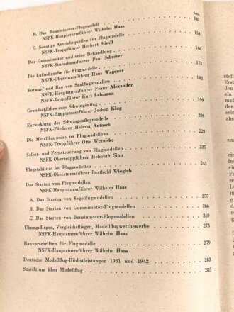 "Modellflug im NS Fliegerkorpst" datiert 1942, 288 Seiten, DIN A5, gebraucht