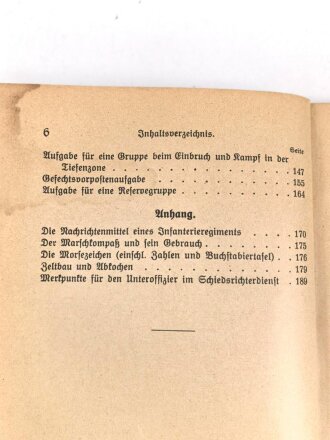 "Die Gruppe im Gefecht (Einheitsgruppe) - Ein Handbuch für Lehrer und Schüler" datiert 1933, 191 Seiten, DIN A5, gebraucht