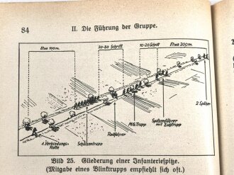 "Die Gruppe im Gefecht (Einheitsgruppe) - Ein Handbuch für Lehrer und Schüler" datiert 1933, 191 Seiten, DIN A5, gebraucht