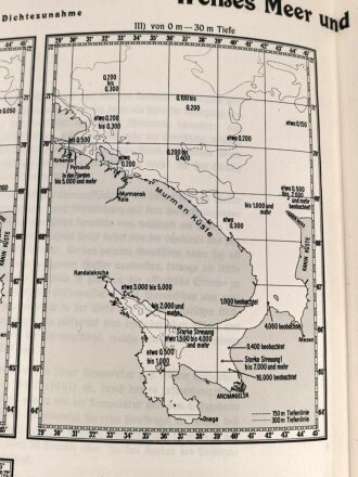 Atlas der Dichte des Meerwassers - Weißes Meer und Murmanküste, Stempel entnazifiert, Kriegsmarine