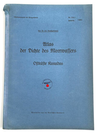 Atlas der Dichte des Meerwassers - Ostküste Kanadas,...