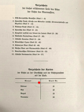 Atlas der Dichte des Meerwassers - Ostküste Kanadas,...