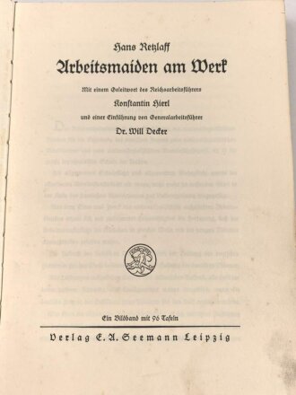 "Arbeitsmaiden am Werk" datiert 1940, 136...