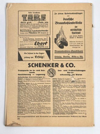 "Lagerzeitung für den Deutschen Arbeitsdienst" Nr. 12 vom 5. Oktober 1933, 23 Seiten, stark gebraucht