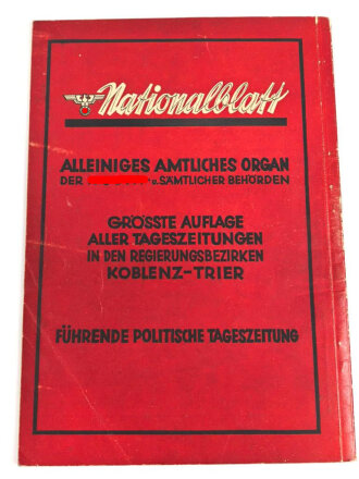 "Arbeitsdienst der N.S.D.A.P. Gau XXIV Mittelrhein" datiert 1934, 23 Seiten, gebraucht