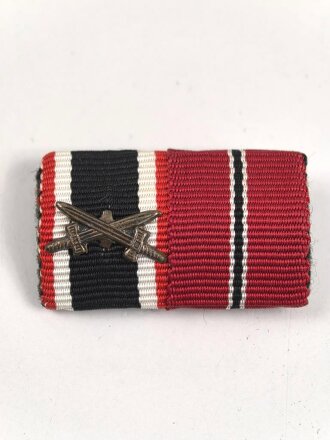 Bandspange Kriegsverdienstkreuz 2.Klasse mit Schwertern / Medaille Winterschlacht im Osten, 30mm.